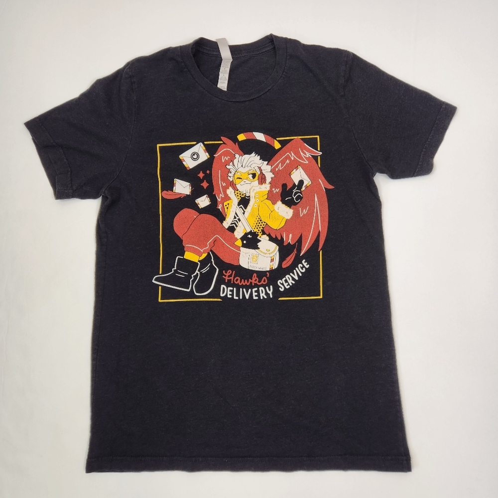 My Hero Academia Hawks Delivery Service Frontside Crew Neck Graphic Tee M
